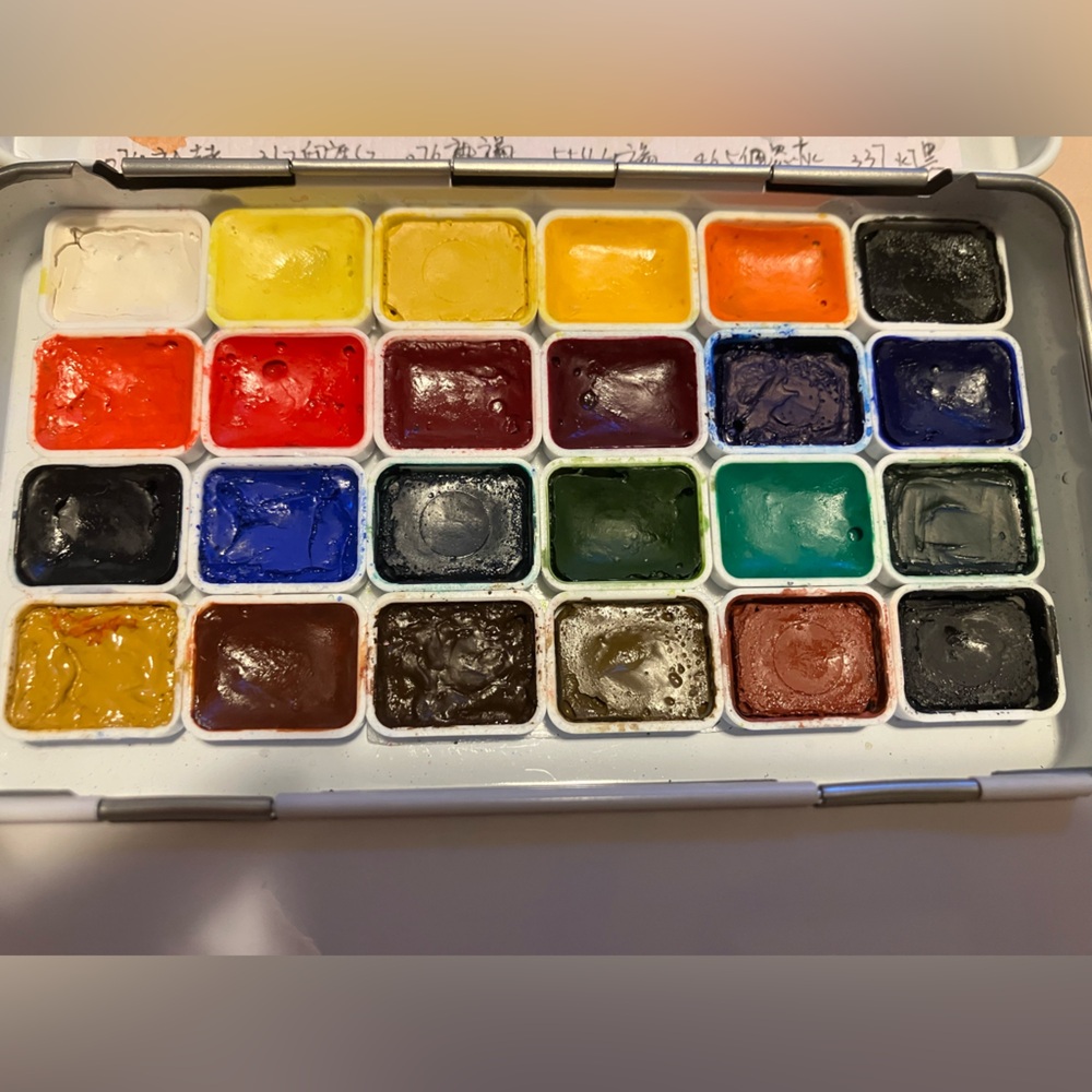 Hand poured Windsor & Newton Cottman Watercolor Paint Set 24 color 1ml - Picture 2 of 3